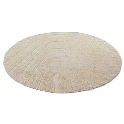 Alfombras redondeadas - Sivia Natural Cotton Shaggy (beige)