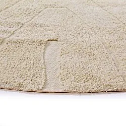 Alfombras redondeadas - Sivia Natural Cotton Shaggy (beige)