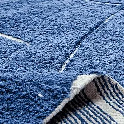 Alfombras redondeadas - Sivia Natural Cotton Shaggy (azul)