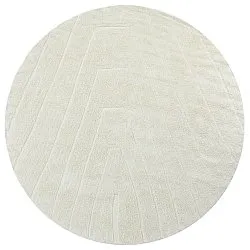 Alfombras redondeadas - Sivia Natural Cotton Shaggy (blanquecino)