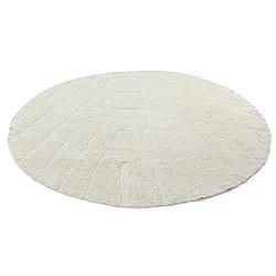 Alfombras redondeadas - Sivia Natural Cotton Shaggy (blanquecino)