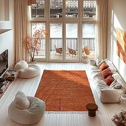 Alfombras de pelo largo - Sivia Natural Cotton Shaggy (roja/naranja)