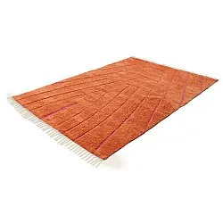 Alfombras de pelo largo - Sivia Natural Cotton Shaggy (roja/naranja)
