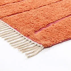 Alfombras de pelo largo - Sivia Natural Cotton Shaggy (roja/naranja)