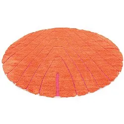 Alfombras redondeadas - Sivia Natural Cotton Shaggy (roja/naranja)