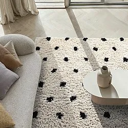 Alfombras de pelo largo - Soria Natural Cotton Shaggy (blanco roto/negro)