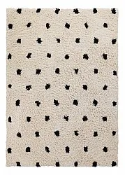 Alfombras de pelo largo - Soria Natural Cotton Shaggy (blanco roto/negro)
