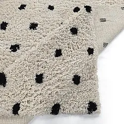 Alfombras de pelo largo - Soria Natural Cotton Shaggy (blanco roto/negro)