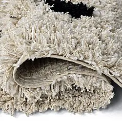 Alfombras de pelo largo - Soria Natural Cotton Shaggy (blanco roto/negro)