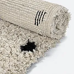 Alfombras de pelo largo - Soria Natural Cotton Shaggy (blanco roto/negro)