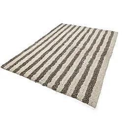 Alfombras de pelo largo - Thira Stripe Cotton Shaggy (crema/taupe)