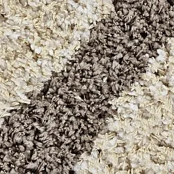 Alfombras de pelo largo - Thira Stripe Cotton Shaggy (crema/taupe)