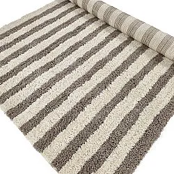 Alfombras de pelo largo - Thira Stripe Cotton Shaggy (crema/taupe)