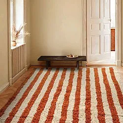 Alfombras de pelo largo - Thira Stripe Cotton Shaggy (amarillo claro/naranja claro)