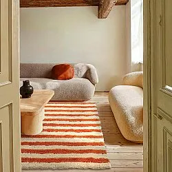 Alfombras de pelo largo - Thira Stripe Cotton Shaggy (amarillo claro/naranja claro)