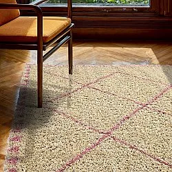 Alfombras de pelo largo - Tiznit (beige/rosa)