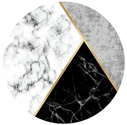 Alfombras redondeadas - Savino (negro/blanco/gris)