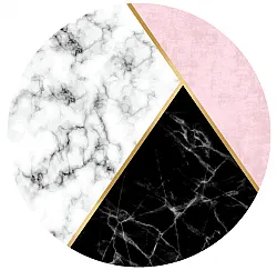 Alfombras redondeadas - Savino (negro/blanco/rosa)