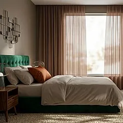 Cortinas Pack de 2 - Cortinas de algodón Selena (marrón oscuro)