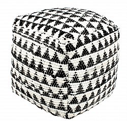 Puf de patrón de algodón - Lindby (negro/blanco)
