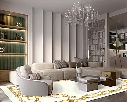 Alfombra Wilton - Silea (blanco/dorado)