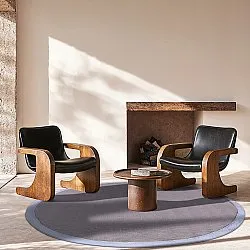 Alfombras redondeadas (sisal) - Agave (gris)
