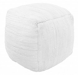 Puf de patrón de algodón - Silje (blanco)