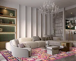 Alfombra Wilton - Fernana (rosa/multi)