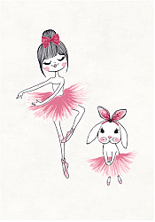 Alfombra infantil - Dancing ballerinas (rosado)