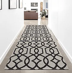 Alfombra de algodón - Kebira (gris/negro)