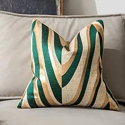 Funda de almohada - Square Luxury 45 x 45 cm (verde/oro)