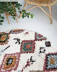 Alfombras redondeadas - Sezze (beige/multi)