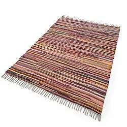 Alfombra de trapo - Happy (rosa/multicolor)