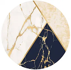 Alfombras redondeadas - Canelli (beige/blanco/azul)