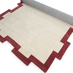 Alfombra de Lana - Agra Hand Tufted Wool Premium (crema/rojo)