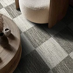 Alfombra de Lana - Dundee (gris/blanco)