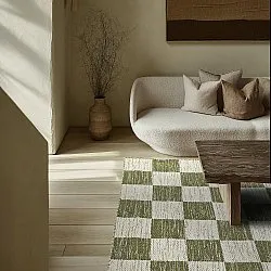 Alfombra de Lana - Dundee (verde/blanco)
