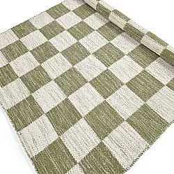 Alfombra de Lana - Dundee (verde/blanco)