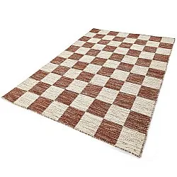 Alfombra de Lana - Dundee (rojo/blanco)