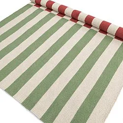 Alfombra de Lana - Peniche (crema/verde/rojo)