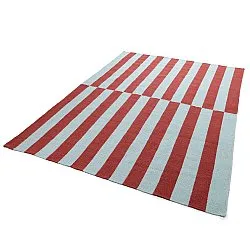 Alfombra de Lana - Peniche (azul claro/rojo)