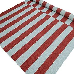 Alfombra de Lana - Peniche (azul claro/rojo)