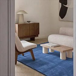 Alfombra de Lana - Rozel Handloom Wool Premium (azul marino)