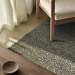 Alfombra de Lana - Sala Irregular Wool Bubble (verde musgo/blanco melange)