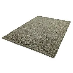 Alfombra de Lana - Sala Irregular Wool Bubble (verde musgo/blanco melange)