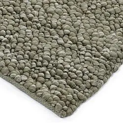 Alfombra de Lana - Sala Irregular Wool Bubble (verde musgo/blanco melange)