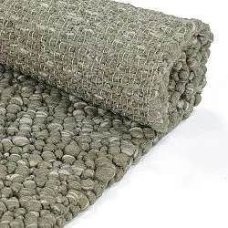 Alfombra de Lana - Sala Irregular Wool Bubble (verde musgo/blanco melange)