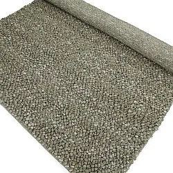 Alfombra de Lana - Sala Irregular Wool Bubble (verde musgo/blanco melange)