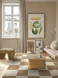Alfombra de Lana - Scacco (marrón/beige)
