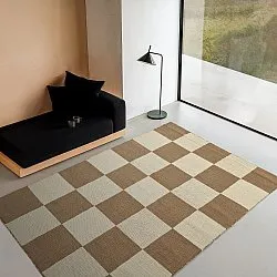Alfombra de Lana - Scacco (marrón/beige)